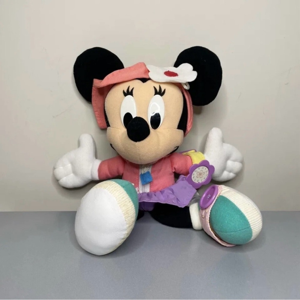 Vintage 1990s Learn To Dress Minnie Mouse Stuffed Plush Mattel Arco